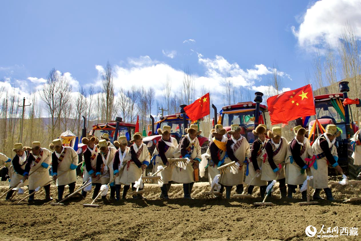 山南市隆子縣隆子鎮(zhèn)葉巴社區(qū)春耕儀式現(xiàn)場(chǎng)。