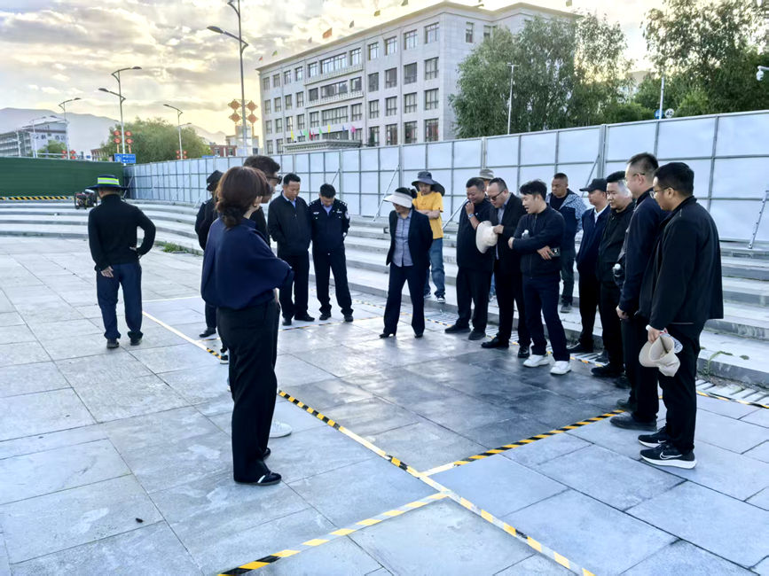 相關部門調(diào)研現(xiàn)場。拉薩高新區(qū)市政市容管理局供圖